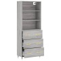 Aparador alto madera contrachapada gris sonoma 69,5x34x180 cm de vidaXL, Aparadores - Ref: Foro24-3189363, Precio: 152,47 €, ...