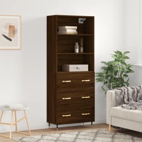 Tall oak brown plywood sideboard 69.5x34x180 cm by vidaXL, Sideboards - Ref: Foro24-3189364, Price: 153,07 €, Discount: %