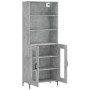 Aparador alto madera contrachapada gris hormigón 69,5x34x180 cm de vidaXL, Aparadores - Ref: Foro24-3189321, Precio: 139,60 €...