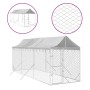 Perrera de exterior con toldo acero galvanizado plata 2x6x2,5 m de vidaXL, Casetas y cercados para perros - Ref: Foro24-31904...