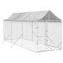 Perrera de exterior con toldo acero galvanizado plata 2x6x2,5 m de vidaXL, Casetas y cercados para perros - Ref: Foro24-31904...