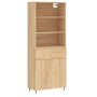 Aparador alto madera contrachapada color roble 69,5x34x180 cm de vidaXL, Aparadores - Ref: Foro24-3200500, Precio: 139,95 €, ...