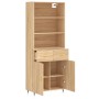 Aparador alto madera contrachapada color roble 69,5x34x180 cm de vidaXL, Aparadores - Ref: Foro24-3200500, Precio: 139,95 €, ...