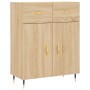 Aparador alto madera contrachapada color roble 69,5x34x180 cm de vidaXL, Aparadores - Ref: Foro24-3200500, Precio: 139,95 €, ...