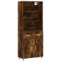 Aparador alto madera contrachapada roble ahumado 69,5x34x180 cm de vidaXL, Aparadores - Ref: Foro24-3200502, Precio: 132,48 €...