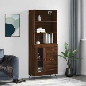 Tall oak brown plywood sideboard 69.5x34x180 cm by vidaXL, Sideboards - Ref: Foro24-3189484, Price: 153,99 €, Discount: %