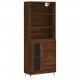 Aparador alto madera contrachapada marrón roble 69,5x34x180 cm de vidaXL, Aparadores - Ref: Foro24-3189484, Precio: 153,45 €,...