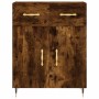 Aparador alto madera contrachapada roble ahumado 69,5x34x180 cm de vidaXL, Aparadores - Ref: Foro24-3200502, Precio: 132,48 €...