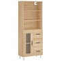 High oak-colored plywood sideboard 69.5x34x180 cm by vidaXL, Sideboards - Ref: Foro24-3189504, Price: 155,33 €, Discount: %