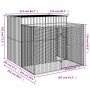 Caseta perros con corral acero galvanizado gris 214x253x181 cm de vidaXL, Casetas para perros - Ref: Foro24-3189119, Precio: ...