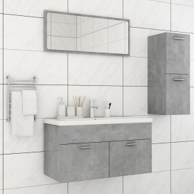 Juego de muebles de baño madera de ingeniería gris hormigón de vidaXL, Muebles de baño - Ref: Foro24-3071022, Precio: 97,89 €...