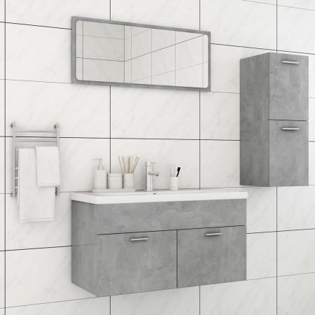 Juego de muebles de baño madera de ingeniería gris hormigón de vidaXL, Muebles de baño - Ref: Foro24-3071022, Precio: 102,85 ...