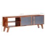 Gray Sheesham solid wood TV cabinet 140x30x35 cm by vidaXL, TV Furniture - Ref: Foro24-286369, Price: 178,41 €, Discount: %