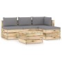 Garden furniture 5 pieces with green impregnated wood cushions by vidaXL, Garden sets - Ref: Foro24-3074616, Price: 449,33 €,...