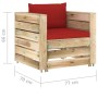 Gartenmöbel 6-teilig mit grün imprägnierten Holzkissen von vidaXL, Gartensets - Ref: Foro24-3074849, Preis: 610,05 €, Rabatt: %