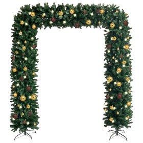 Arco árbol de Navidad con LEDs y bolas verde 240 cm de vidaXL, Arboles de navidad - Ref: Foro24-3078013, Precio: 215,09 €, De...