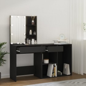 Dresser with LED lights and black plywood wardrobe by vidaXL, Bedroom Dressers - Ref: Foro24-3082018, Price: 137,30 €, Discou...