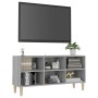 Mueble de TV patas madera maciza gris Sonoma 103,5x30x50 cm de vidaXL, Muebles TV - Ref: Foro24-813153, Precio: 57,68 €, Desc...