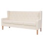 3 seater cream white fabric sofa by vidaXL, Sofas - Ref: Foro24-245451, Price: 406,66 €, Discount: %