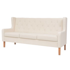 3 seater cream white fabric sofa by vidaXL, Sofas - Ref: Foro24-245451, Price: 462,99 €, Discount: %