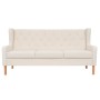 3 seater cream white fabric sofa by vidaXL, Sofas - Ref: Foro24-245451, Price: 434,99 €, Discount: %