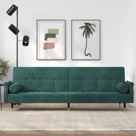 Schlafsofa mit dunkelgrünen Samtkissen von vidaXL, Sofas - Ref: Foro24-351859, Preis: 277,47 €, Rabatt: %