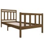 Estructura cama individual madera maciza marrón miel 90x190 cm de vidaXL, Camas y somieres - Ref: Foro24-3100687, Precio: 144...