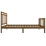 Estructura cama individual madera maciza marrón miel 90x190 cm de vidaXL, Camas y somieres - Ref: Foro24-3100687, Precio: 144...