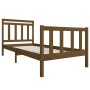 Estructura de cama de madera maciza marrón miel 90x200 cm de vidaXL, Camas y somieres - Ref: Foro24-3100707, Precio: 133,16 €...