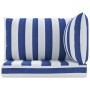 Pallet cushions 3 pieces blue and white striped Oxford fabric by vidaXL, Cushions for chairs and sofas - Ref: Foro24-361785, ...