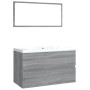 Set de muebles de baño madera contrachapada gris Sonoma de vidaXL, Muebles de baño - Ref: Foro24-3120349, Precio: 222,46 €, D...