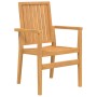 Stackable garden chairs 4 units teak wood 56.5x57.5x91 cm by vidaXL, Garden chairs - Ref: Foro24-3157901, Price: 552,84 €, Di...