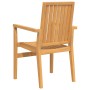 Stackable garden chairs 4 units teak wood 56.5x57.5x91 cm by vidaXL, Garden chairs - Ref: Foro24-3157901, Price: 552,84 €, Di...