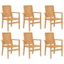 Stackable garden chairs 6 pcs teak wood 56.5x57.5x91 cm by vidaXL, Garden chairs - Ref: Foro24-3157902, Price: 825,87 €, Disc...