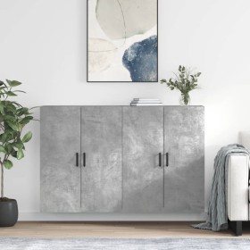 Wall-mounted cabinet 2 units concrete gray 69.5x34x90 cm by vidaXL, Sideboards - Ref: Foro24-3195631, Price: 141,39 €, Discou...