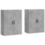 Armario de pared 2 unidades gris hormigón 69,5x34x90 cm de vidaXL, Aparadores - Ref: Foro24-3195631, Precio: 141,39 €, Descue...