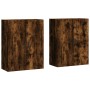 Armarios de pared 2 unidades roble ahumado 69,5x34x90 cm de vidaXL, Aparadores - Ref: Foro24-3195632, Precio: 134,92 €, Descu...