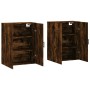 Armarios de pared 2 unidades roble ahumado 69,5x34x90 cm de vidaXL, Aparadores - Ref: Foro24-3195632, Precio: 134,92 €, Descu...