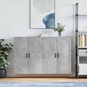 Wall cabinet 2 units concrete gray 69.5x34x90 cm by vidaXL, Sideboards - Ref: Foro24-3195639, Price: 129,99 €, Discount: %