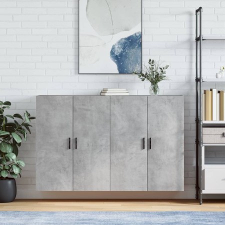 Wall cabinet 2 units concrete gray 69.5x34x90 cm by vidaXL, Sideboards - Ref: Foro24-3195639, Price: 130,55 €, Discount: %