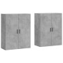 Armario de pared 2 unidades gris hormigón 69,5x34x90 cm de vidaXL, Aparadores - Ref: Foro24-3195639, Precio: 129,99 €, Descue...