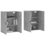 Armario de pared 2 unidades gris hormigón 69,5x34x90 cm de vidaXL, Aparadores - Ref: Foro24-3195639, Precio: 129,99 €, Descue...