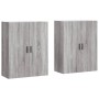 Armarios de pared 2 unidades gris Sonoma 69,5x34x90 cm de vidaXL, Aparadores - Ref: Foro24-3195641, Precio: 129,66 €, Descuen...