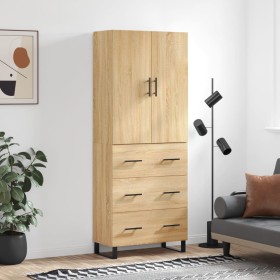 Tall plywood oak-colored highboard 69.5x34x180 cm by vidaXL, Sideboards - Ref: Foro24-3195870, Price: 186,75 €, Discount: %