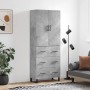 Concrete gray plywood tall sideboard 69.5x34x180 cm by vidaXL, Sideboards - Ref: Foro24-3195871, Price: 183,74 €, Discount: %