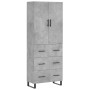 Aparador alto madera contrachapada gris hormigón 69,5x34x180 cm de vidaXL, Aparadores - Ref: Foro24-3195871, Precio: 183,74 €...