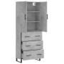 Aparador alto madera contrachapada gris hormigón 69,5x34x180 cm de vidaXL, Aparadores - Ref: Foro24-3195871, Precio: 183,74 €...