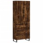 Aparador alto madera contrachapada roble ahumado 69,5x34x180 cm de vidaXL, Aparadores - Ref: Foro24-3195872, Precio: 185,05 €...