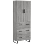 Aparador alto madera contrachapada gris sonoma 69,5x34x180 cm de vidaXL, Aparadores - Ref: Foro24-3195873, Precio: 189,87 €, ...