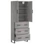 Aparador alto madera contrachapada gris sonoma 69,5x34x180 cm de vidaXL, Aparadores - Ref: Foro24-3195873, Precio: 189,87 €, ...